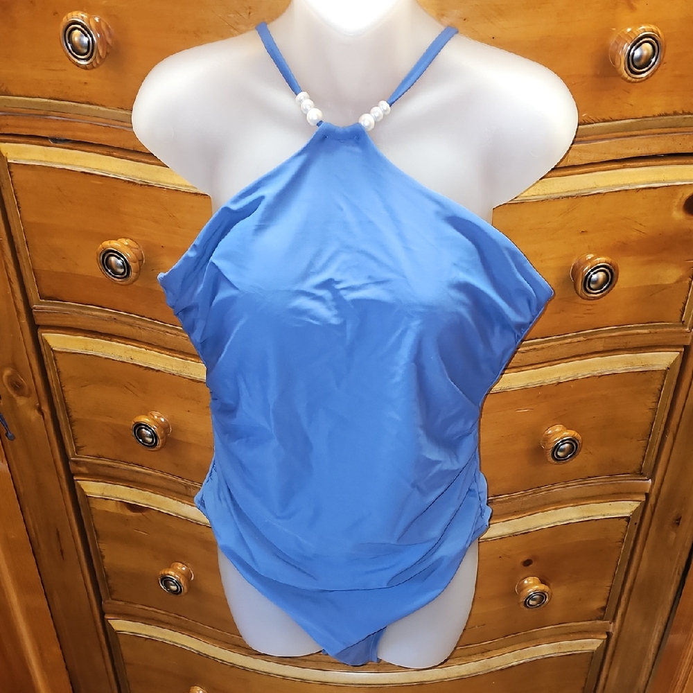 Shade & Shore Women's Blue One Piece Swimsuit  NWOT